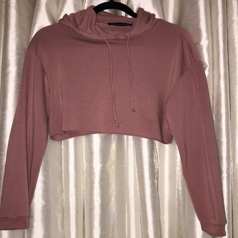 naked wardrobe crop hoodie
